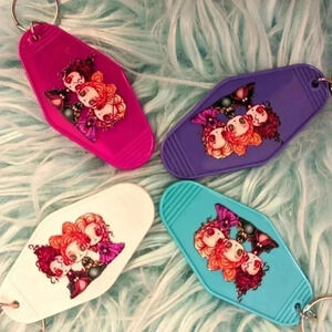 Retro motel keychains hocus pocus themed. Listing price for one keychain…